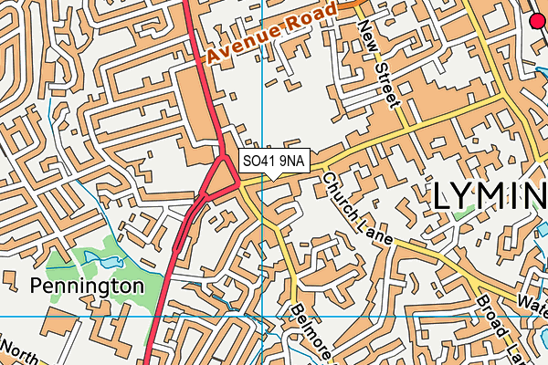 SO41 9NA map - OS VectorMap District (Ordnance Survey)