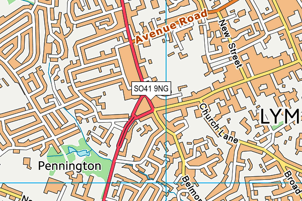 SO41 9NG map - OS VectorMap District (Ordnance Survey)
