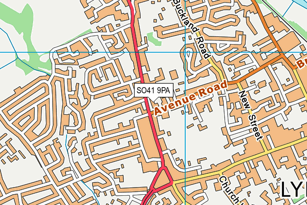 SO41 9PA map - OS VectorMap District (Ordnance Survey)