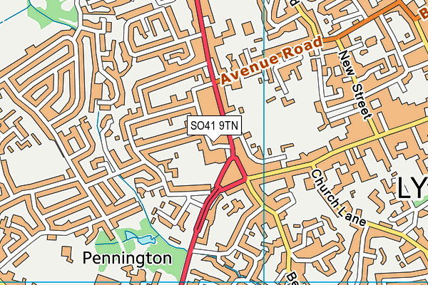 SO41 9TN map - OS VectorMap District (Ordnance Survey)