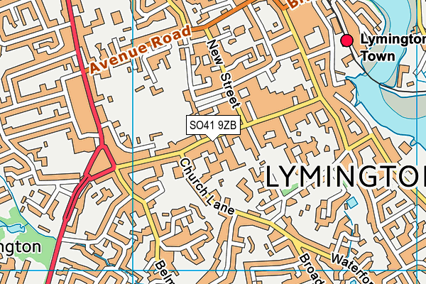 SO41 9ZB map - OS VectorMap District (Ordnance Survey)