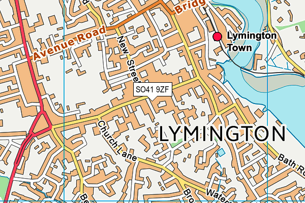 SO41 9ZF map - OS VectorMap District (Ordnance Survey)