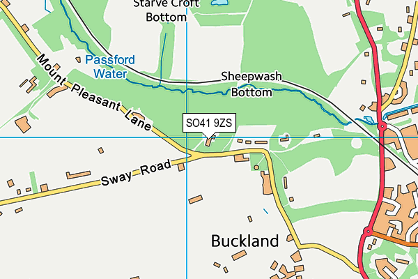 SO41 9ZS map - OS VectorMap District (Ordnance Survey)