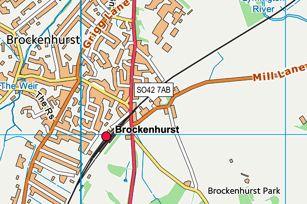 SO42 7AB map - OS VectorMap District (Ordnance Survey)