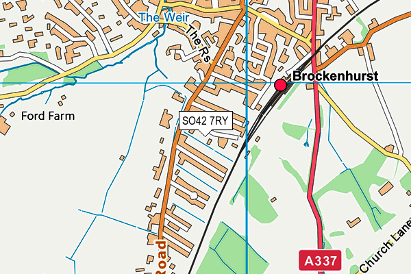Brockenhurst Village Hall map (SO42 7RY) - OS VectorMap District (Ordnance Survey)