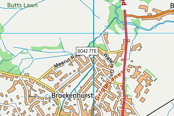 SO42 7TE map - OS VectorMap District (Ordnance Survey)