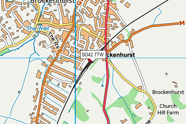 SO42 7TW map - OS VectorMap District (Ordnance Survey)