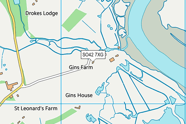 SO42 7XG map - OS VectorMap District (Ordnance Survey)