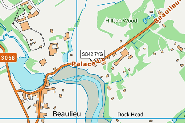 Beaulieu Cricket Club map (SO42 7YG) - OS VectorMap District (Ordnance Survey)
