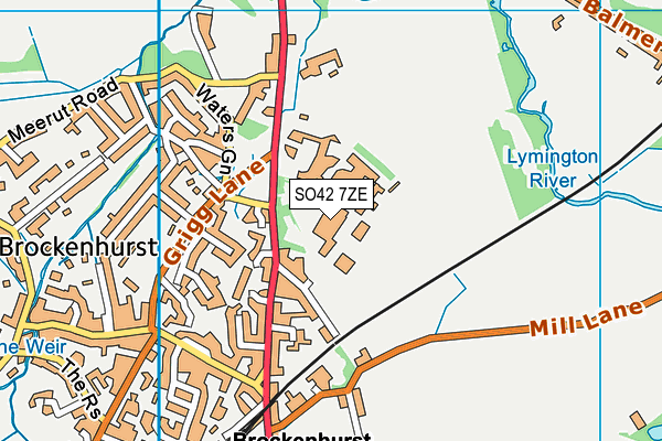 Brockenhurst College map (SO42 7ZE) - OS VectorMap District (Ordnance Survey)