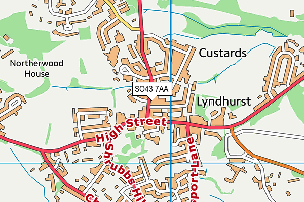 SO43 7AA map - OS VectorMap District (Ordnance Survey)