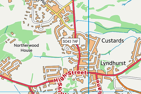 SO43 7AF map - OS VectorMap District (Ordnance Survey)