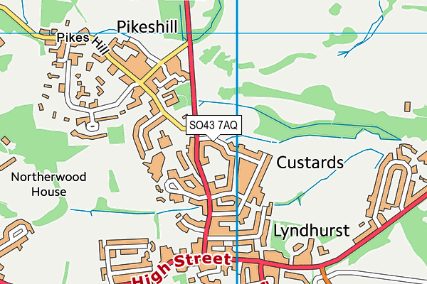 SO43 7AQ map - OS VectorMap District (Ordnance Survey)