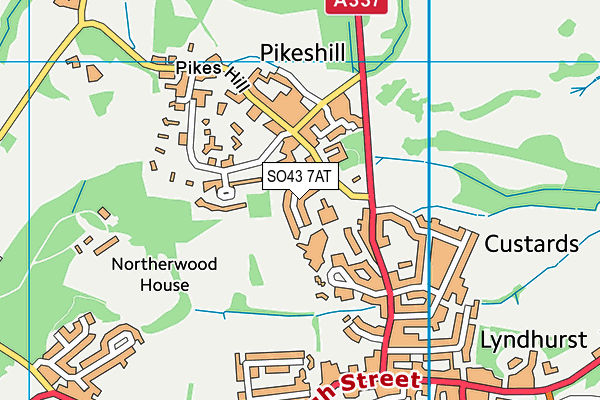 SO43 7AT map - OS VectorMap District (Ordnance Survey)