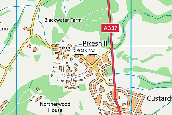 SO43 7AZ map - OS VectorMap District (Ordnance Survey)