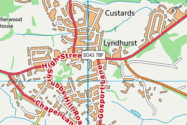 SO43 7BF map - OS VectorMap District (Ordnance Survey)