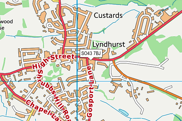 SO43 7BJ map - OS VectorMap District (Ordnance Survey)