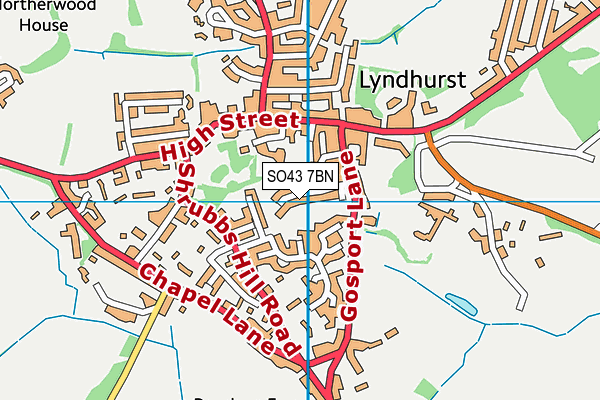 SO43 7BN map - OS VectorMap District (Ordnance Survey)