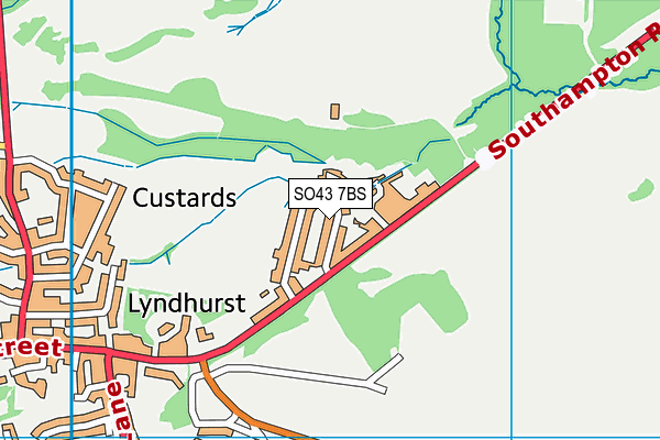 SO43 7BS map - OS VectorMap District (Ordnance Survey)