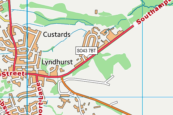 SO43 7BT map - OS VectorMap District (Ordnance Survey)