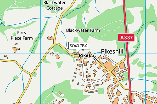 SO43 7BX map - OS VectorMap District (Ordnance Survey)