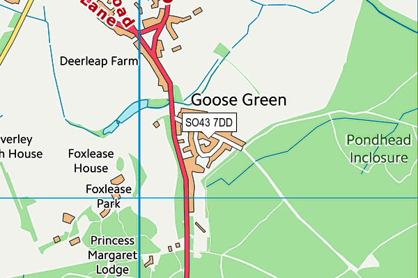 SO43 7DD map - OS VectorMap District (Ordnance Survey)