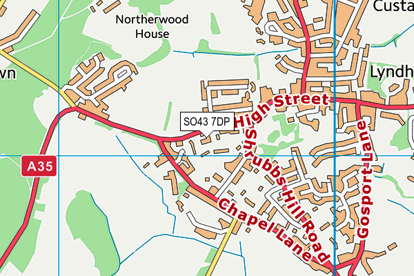 SO43 7DP map - OS VectorMap District (Ordnance Survey)