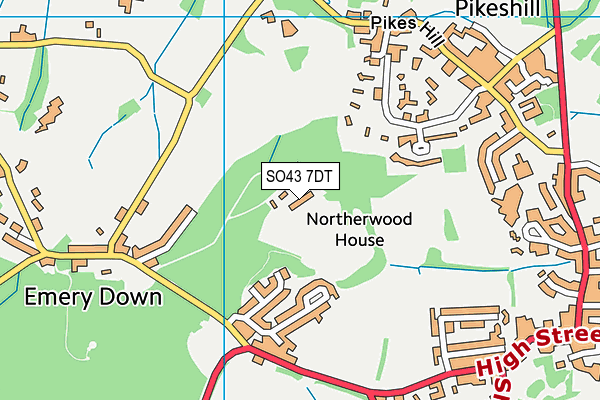 SO43 7DT map - OS VectorMap District (Ordnance Survey)