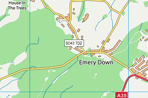 SO43 7DZ map - OS VectorMap District (Ordnance Survey)