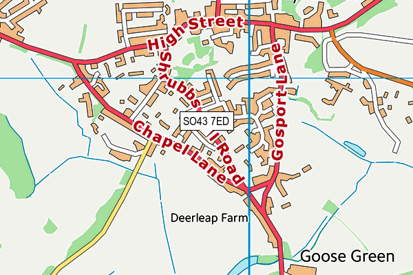 SO43 7ED map - OS VectorMap District (Ordnance Survey)