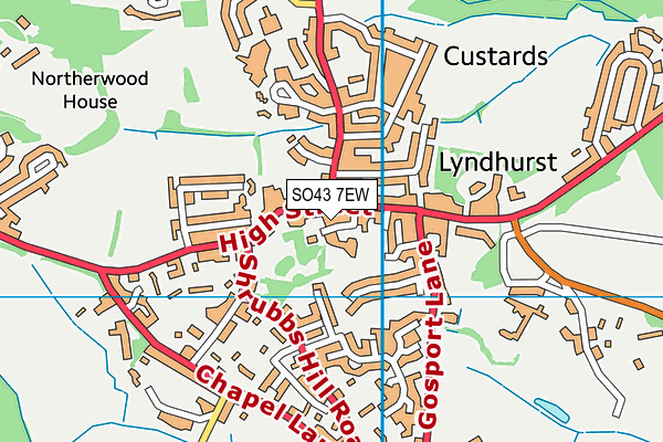 SO43 7EW map - OS VectorMap District (Ordnance Survey)