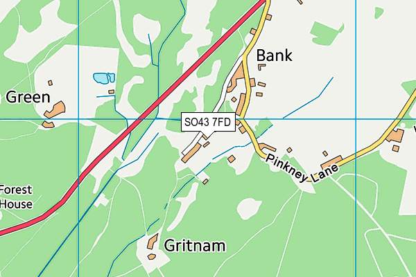 SO43 7FD map - OS VectorMap District (Ordnance Survey)