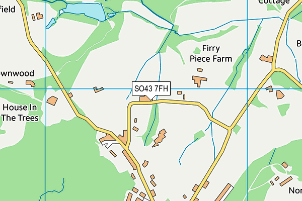 SO43 7FH map - OS VectorMap District (Ordnance Survey)