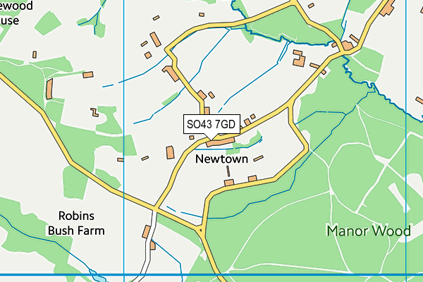 SO43 7GD map - OS VectorMap District (Ordnance Survey)