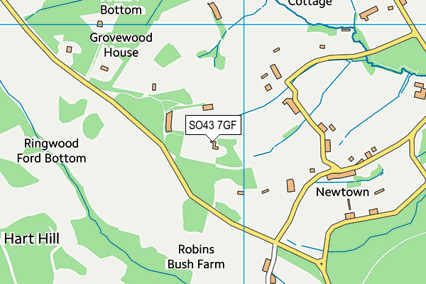 SO43 7GF map - OS VectorMap District (Ordnance Survey)