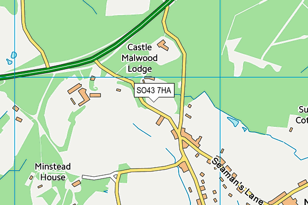 SO43 7HA map - OS VectorMap District (Ordnance Survey)