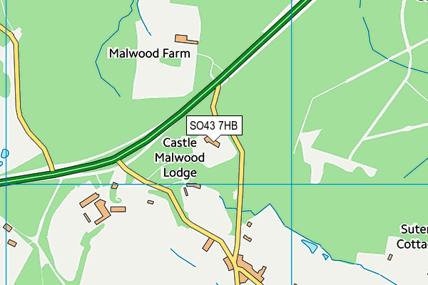 SO43 7HB map - OS VectorMap District (Ordnance Survey)