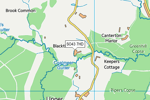 SO43 7HD map - OS VectorMap District (Ordnance Survey)