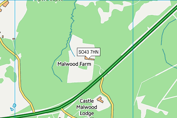 SO43 7HN map - OS VectorMap District (Ordnance Survey)