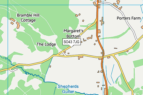 SO43 7JG map - OS VectorMap District (Ordnance Survey)