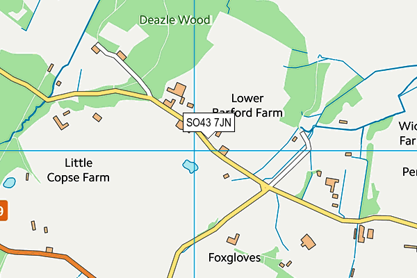 SO43 7JN map - OS VectorMap District (Ordnance Survey)