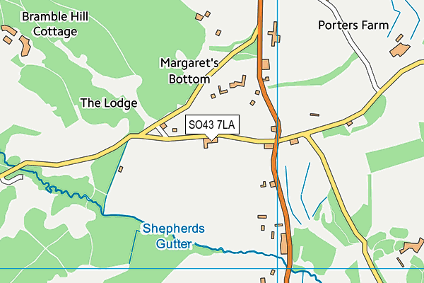 SO43 7LA map - OS VectorMap District (Ordnance Survey)