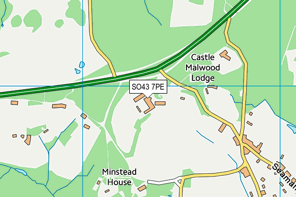 Castle Malwood map (SO43 7PE) - OS VectorMap District (Ordnance Survey)