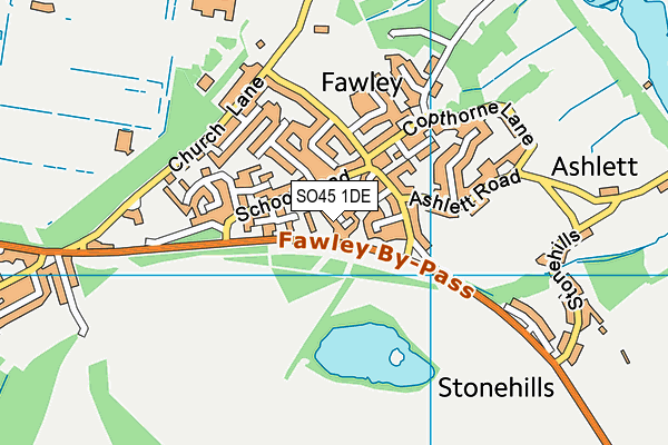 SO45 1DE map - OS VectorMap District (Ordnance Survey)