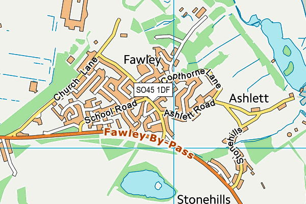 SO45 1DF map - OS VectorMap District (Ordnance Survey)