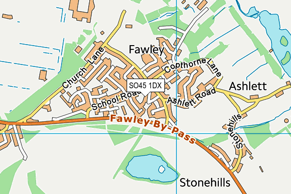 SO45 1DX map - OS VectorMap District (Ordnance Survey)