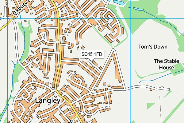 SO45 1FD map - OS VectorMap District (Ordnance Survey)