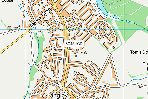 SO45 1GD map - OS VectorMap District (Ordnance Survey)