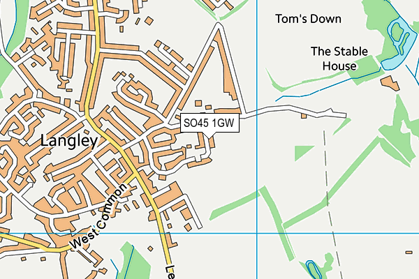 SO45 1GW map - OS VectorMap District (Ordnance Survey)
