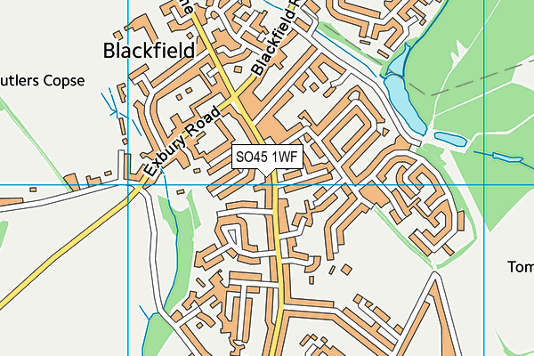 SO45 1WF map - OS VectorMap District (Ordnance Survey)